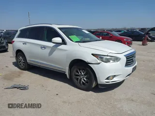 2013 Infiniti JX35 with VIN 5N1AL0MN8DC312228, listed as a IAAI auction lot 41828476 with 177,704 mi miles. Bid and sale history available at carsss.com. Image 1.