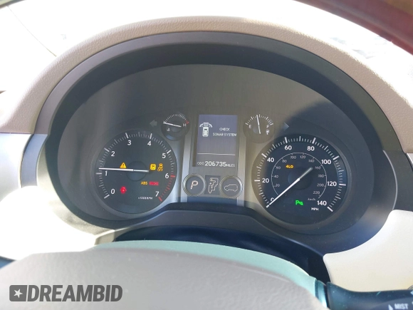 2013 Lexus GX 460 with VIN JTJBM7FX2D5062502, listed as a IAAI auction lot 41137201 with 206,735 mi miles and . Bid and sale history available at DreamBid. Image 7.