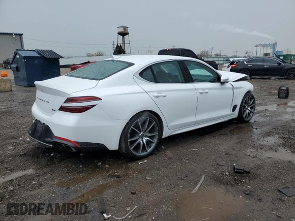 2023 Genesis G70 2.0T with VIN KMTG34TA9PU123771, listed as a Copart auction lot 54739855 with 43,171 mi miles and Salvage title. Bid and sale history available at DreamBid. Image 3.