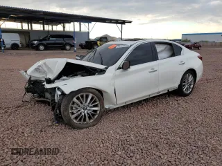 2021 Infiniti Q50 Luxe z VIN JN1EV7BR4MM752782, wystawiony jako Copart lot #56160595 z przebiegiem 69 186 mil mil oraz Szkoda całkowita • Salvage title. Historia ofert i sprzedaży dostępna na DreamBid. Obrazek 1.