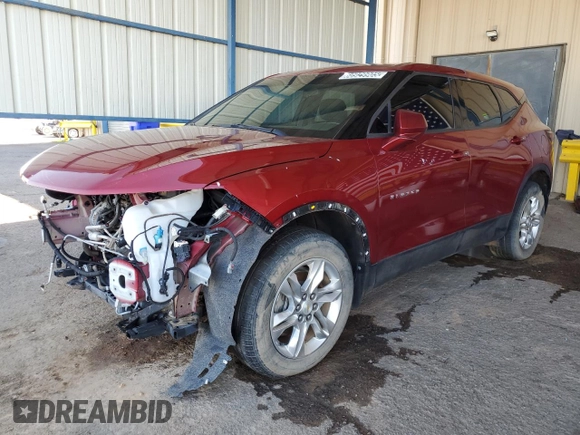 2020 Chevrolet Blazer LT z VIN 3GNKBHRS3LS611585, wystawiony jako Copart lot #60929905 z przebiegiem 74 455 mil mil oraz Czysty tytuł • Clean title. Historia ofert i sprzedaży dostępna na DreamBid. Obrazek 1.