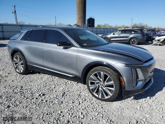 2023 Cadillac LYRIQ RWD Luxury with VIN 1GYKPMRK0PZ001018, listed as a Copart auction lot 49693935 with 47,881 mi miles and Salvage Title. Bid and sale history available at carsss.com. Image 4.