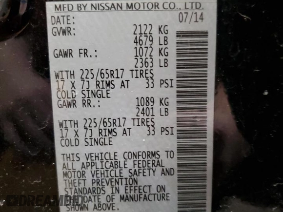 2014 Nissan Rogue S with VIN 5N1AT2MV5EC856022, listed as a Copart auction lot 44601055 with 95,637 mi miles and Salvage Title. Bid and sale history available at carsss.com. Image 15.