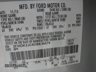 2013 Ford Edge SEL with VIN 2FMDK3JC8DBE36679, listed as a IAAI auction lot 41818519 with 106,619 mi miles. Bid and sale history available at carsss.com. Image 9.