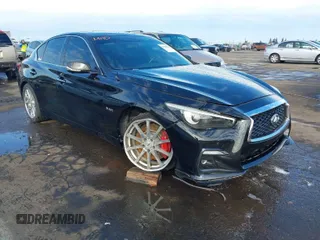 2018 Infiniti Q50 RED SPORT 400 with VIN JN1FV7AP4JM460548, listed as a IAAI auction lot 41600526 with 84,055 mi miles. Bid and sale history available at carsss.com. Image 1.