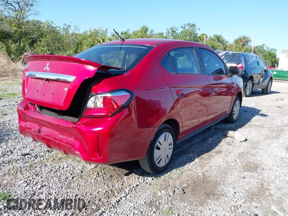 2024 Mitsubishi Mirage ES with VIN ML32FUFJ5RHF06006, listed as a IAAI auction lot 41998481 with 11,560 mi miles and . Bid and sale history available at DreamBid. Image 4.