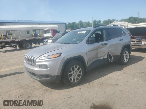 2016 Jeep Cherokee Sport with VIN 1C4PJMAB7GW203347, listed as a Copart auction lot 62055885 with 87,083 mi miles and Salvage title. Bid and sale history available at DreamBid. Image 1.