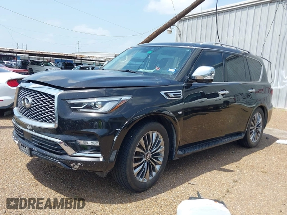 2019 Infiniti QX80 LUXE with VIN JN8AZ2NE2K9229471, listed as a IAAI auction lot 41927848 with Not Provided miles. Bid and sale history available at carsss.com. Image 2.
