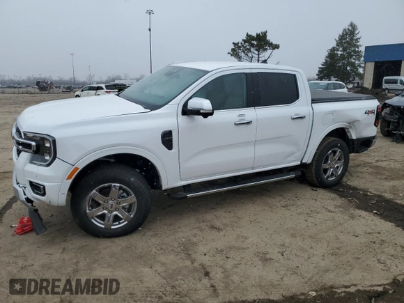 2024 Ford Ranger Lariat with VIN 1FTER4KH6RLE01036, listed as a Copart auction lot 48386655 with 2,001 mi miles and Salvage title. Bid and sale history available at DreamBid. Image 1.