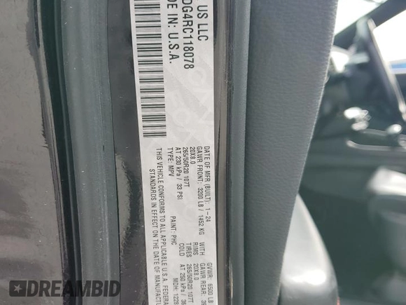 2024 Dodge Durango GT Plus with VIN 1C4RDHDG4RC118078, listed as a Copart auction lot 88797645 with 25,971 mi miles and Salvage title. Bid and sale history available at DreamBid. Image 13.
