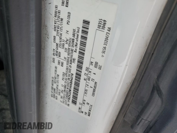 2019 Ford Transit Passenger XL z VIN 1FBZX2ZM1KKB84218, wystawiony jako Copart lot #42512365 z przebiegiem 91 495 mil mil oraz Czysty tytuł • Clean title. Historia ofert i sprzedaży dostępna na DreamBid. Obrazek 13.
