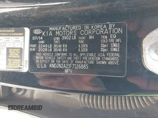 2015 Kia Soul z VIN KNDJN2A21F7126885, wystawiony jako IAAI lot #38411087 z przebiegiem 181 239 mil mil oraz . Historia ofert i sprzedaży dostępna na DreamBid. Obrazek 9.
