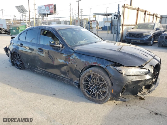 2023 BMW M3 Competition with VIN WBS33AY01PFN67560, listed as a Copart auction lot 47995125 with 22,399 mi miles and Salvage Title. Bid and sale history available at carsss.com. Image 4.
