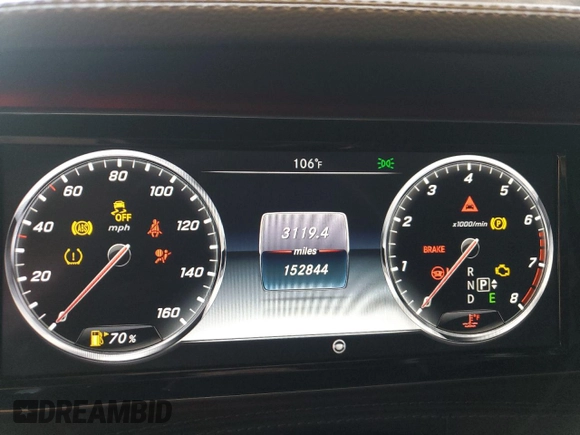 2015 Mercedes-Benz S 550 with VIN WDDUG8CB7FA068491, listed as a Copart auction lot 61051245 with 152,844 mi miles and Clean title. Bid and sale history available at DreamBid. Image 9.