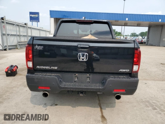 2022 Honda Ridgeline RTL-E with VIN 5FPYK3F79NB010478, listed as a Copart auction lot 60486525 with 53,029 mi miles and Salvage title. Bid and sale history available at DreamBid. Image 6.