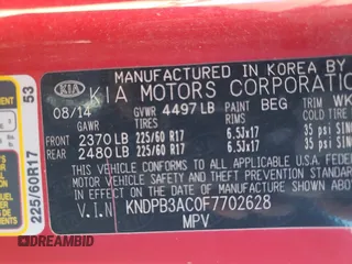 2015 Kia Sportage LX with VIN KNDPB3AC0F7702628, listed as a Copart auction lot 48495365 with 106,208 mi miles and Salvage Title. Bid and sale history available at carsss.com. Image 13.