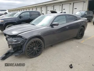 2015 Dodge Charger SXT with VIN 2C3CDXJGXFH739018, listed as a Copart auction lot 49857185 with 114,697 mi miles and Salvage Title. Bid and sale history available at carsss.com. Image 1.