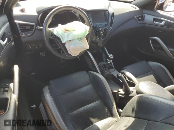 2016 Hyundai Veloster Turbo with VIN KMHTC6AE4GU286497, listed as a Copart auction lot 75417414 with 83,403 mi miles and Salvage Title. Bid and sale history available at carsss.com. Image 8.