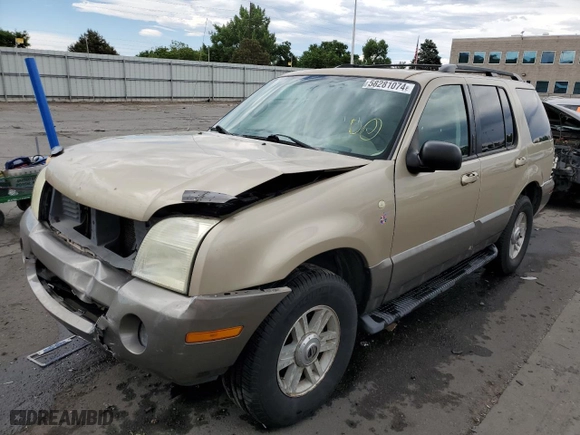 2003 Mercury Mountaineer Convenience with VIN 4M2ZU86K93UJ07655, listed as a Copart auction lot 58281074 with 158,775 mi miles and Salvage Title. Bid and sale history available at carsss.com. Image 1.