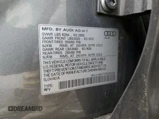 2017 Audi Q7 Premium Plus z VIN WA1LHAF77HD055138, wystawiony jako Copart lot #56114605 z przebiegiem 80 412 mil mil oraz Szkoda całkowita • Salvage title. Historia ofert i sprzedaży dostępna na DreamBid. Obrazek 13.