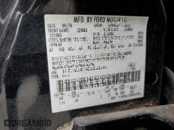 2011 Ford F-250 XL with VIN 1FT7W2BT4BEB22981, listed as a Copart auction lot 64594735 with 381,861 mi miles and Salvage title. Bid and sale history available at DreamBid. Image 12.