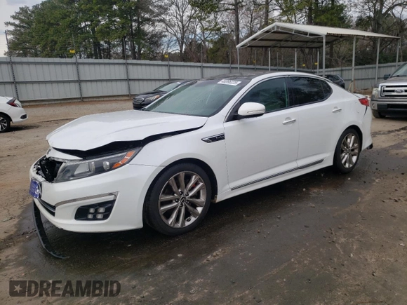 2015 Kia Optima SX Turbo with VIN 5XXGR4A63FG453826, listed as a Copart auction lot 46898225 with 140,782 mi miles and Salvage Title. Bid and sale history available at carsss.com. Image 1.