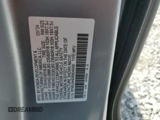 2024 Honda Odyssey EX-L with VIN 5FNRL6H63RB046690, listed as a Copart auction lot 51444685 with 7,829 mi miles and Salvage Title. Bid and sale history available at DreamBid. Image 16.