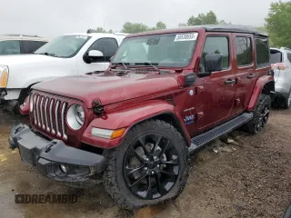 2021 Jeep Wrangler Unlimited Sahara with VIN 1C4JJXP6XMW676754, listed as a Copart auction lot 58538655 with 49,785 mi miles and Salvage title. Bid and sale history available at DreamBid. Image 1.