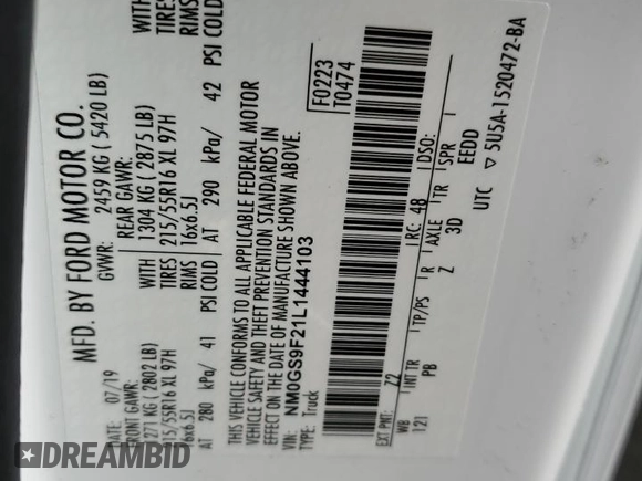 2020 Ford Transit Connect XLT с VIN NM0GS9F21L1444103, выставлен на аукционе Copart как лот 43786755 с пробегом 99 054 миль миль и Чистый • Clean title. История ставок и продаж доступна на DreamBid. Изображение 13.