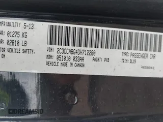 2013 Chrysler 300 with VIN 2C3CCABG4DH712280, listed as a IAAI auction lot 41471254 with 213,280 mi miles. Bid and sale history available at carsss.com. Image 9.
