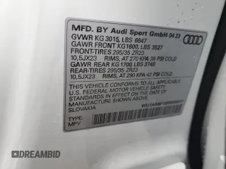 2023 Audi RS Q8 z VIN WU1ARBF18PD030617, wystawiony jako Copart lot #88249565 z przebiegiem 2 270 mil mil oraz Szkoda całkowita • Salvage title. Historia ofert i sprzedaży dostępna na DreamBid. Obrazek 13.