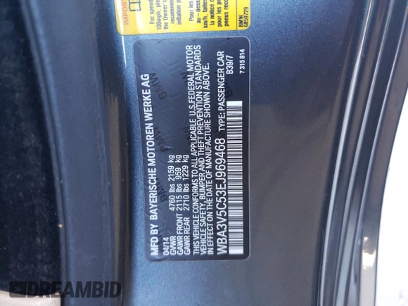 2014 BMW 4 Series 428i with VIN WBA3V5C53EJ969468, listed as a Copart auction lot 88282105 with Not provided miles and Salvage title. Bid and sale history available at DreamBid. Image 12.