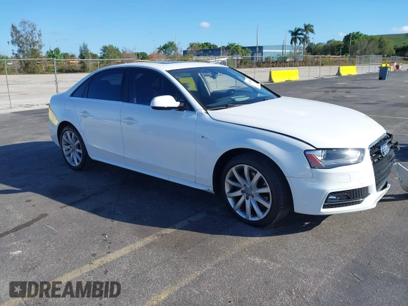 2014 Audi A4 Premium with VIN WAUAFAFL8EN012835, listed as a IAAI auction lot 41558062 with 105,674 mi miles. Bid and sale history available at carsss.com. Image 1.
