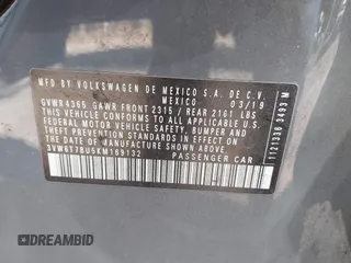 2019 Volkswagen Jetta GLI S z VIN 3VW6T7BU5KM169132, wystawiony jako IAAI lot #41599605 z przebiegiem 59 744 mil mil oraz . Historia ofert i sprzedaży dostępna na DreamBid. Obrazek 9.