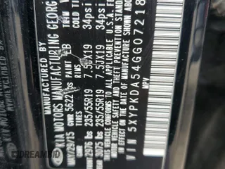 2016 Kia Sorento SX with VIN 5XYPKDA54GG072186, listed as a Copart auction lot 51854425 with 101,087 mi miles and Salvage Title. Bid and sale history available at carsss.com. Image 12.