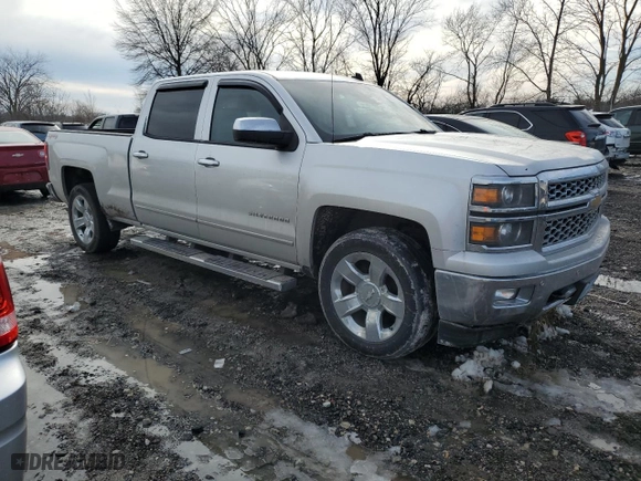 2014 Chevrolet Silverado 1500 LTZ with VIN 3GCUKSEC0EG453855, listed as a Copart auction lot 46434885 with 0 mi miles and Salvage Title. Bid and sale history available at carsss.com. Image 4.