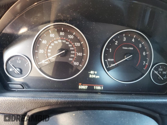 2014 BMW 3 Series 335i with VIN WBA3A9C51EF477933, listed as a Copart auction lot 80443554 with 53,927 mi miles and Salvage Title. Bid and sale history available at carsss.com. Image 9.