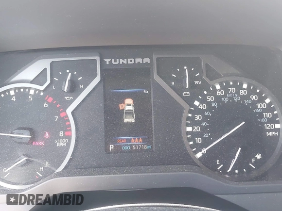 2022 Toyota Tundra with VIN 5TFKB5CDXNX001458, listed as a IAAI auction lot 42640278 with 51,718 mi miles and . Bid and sale history available at DreamBid. Image 7.
