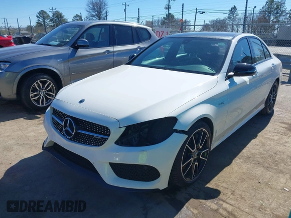 2018 Mercedes-Benz C 43 AMG with VIN 55SWF6EB4JU238408, listed as a IAAI auction lot 41630851 with 116,235 mi miles and . Bid and sale history available at carsss.com. Image 2.