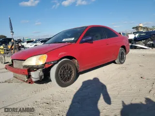 2002 Honda Civic LX with VIN 1HGEM22532L059402, listed as a Copart auction lot 46289855 with 63,335 mi miles and Salvage Title. Bid and sale history available at carsss.com. Image 1.
