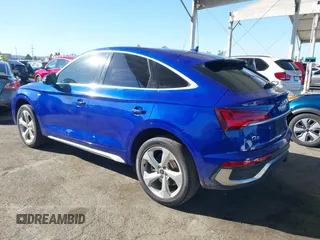 2022 Audi Q5 Sportback S line Premium Plus with VIN WA15AAFYXN2024513, listed as a IAAI auction lot 41307024 with 28,715 mi miles and . Bid and sale history available at DreamBid. Image 3.