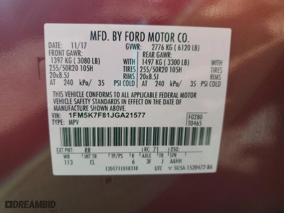 2018 Ford Explorer Limited with VIN 1FM5K7F81JGA21577, listed as a Copart auction lot 47380505 with 164,737 mi miles and Salvage Title. Bid and sale history available at carsss.com. Image 13.