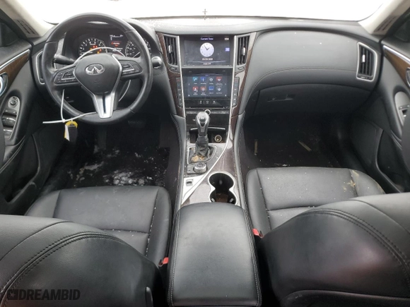 2019 Infiniti Q50 3.0t LUXE with VIN JN1EV7AP6KM519354, listed as a Copart auction lot 44711595 with 34,342 mi miles and Salvage Title. Bid and sale history available at carsss.com. Image 8.