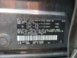 2024 Toyota RAV4 LE with VIN 2T3F1RFV2RW489895, listed as a Copart auction lot 62606225 with 5,194 mi miles and Salvage title. Bid and sale history available at DreamBid. Image 13.