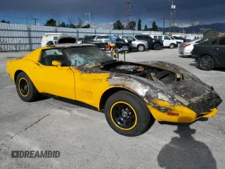 1977 Chevrolet Corvette with VIN 1Z37L7S430874, listed as a Copart auction lot 80905274 with 25,978 mi miles and Non repairable. Bid and sale history available at DreamBid. Image 4.