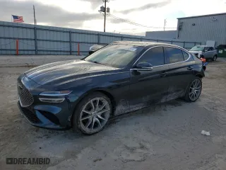 2022 Genesis G70 2.0T with VIN KMTG34TA9NU098030, listed as a Copart auction lot 80685444 with 34,119 mi miles and Non Repairable. Bid and sale history available at carsss.com. Image 1.