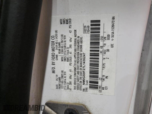 2020 Ford Transit Connect XLT z VIN NM0GS9F27L1436247, wystawiony jako Copart lot #56520525 z przebiegiem 92 557 mil mil oraz Czysty tytuł • Clean title. Historia ofert i sprzedaży dostępna na DreamBid. Obrazek 13.