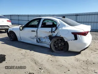 2019 Alfa Romeo Giulia Sport with VIN ZARFAMAN2K7613021, listed as a Copart auction lot 76203064 with 0 mi miles and Salvage Title. Bid and sale history available at carsss.com. Image 2.