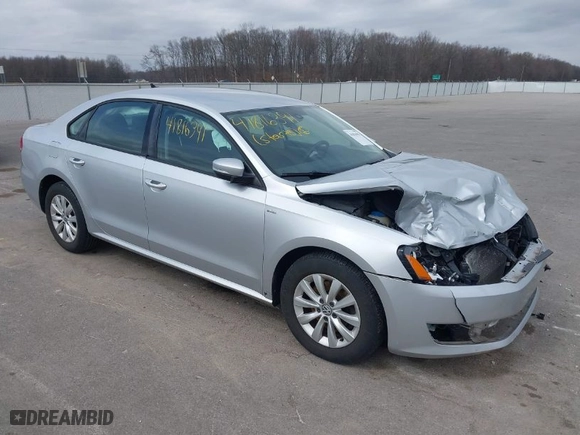 2013 Volkswagen Passat S w/Appearance with VIN 1VWAH7A33DC143251, listed as a IAAI auction lot 41816391 with 107,835 mi miles. Bid and sale history available at carsss.com. Image 1.