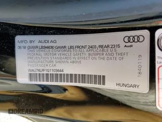 2016 Audi A3 2.0T Premium with VIN WAU78LFF1G1103644, listed as a Copart auction lot 68693694 with 59,398 mi miles and Salvage Title. Bid and sale history available at carsss.com. Image 12.